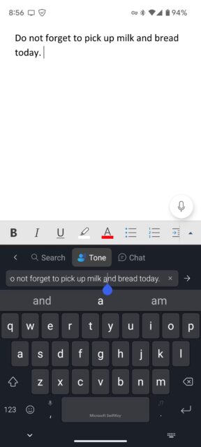 نحوه استفاده از Bing AI Chat در کیبورد گوشی اندروید 4 نمونه ای از Social Tone در Bing AI در SwiftKey Beta