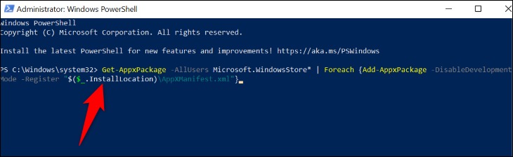 نحوه نصب دوباره فروشگاه مایکروسافت در ویندوز 11 5 دستوری را برای نصب مجدد Microsoft Store اجرا کنید.