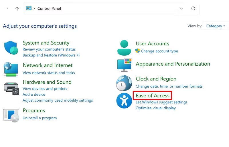 نحوه فعال کردن Voice Access در ویندوز 11 5 کنترل پنل سهولت دسترسی 11-1