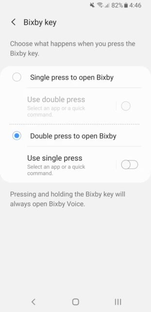 تنظیمات کلید Bixby