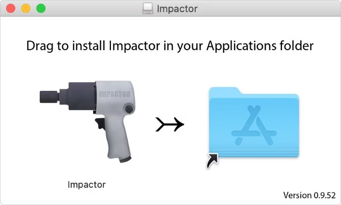 پنجره نصب Cydia Impactor در macOS