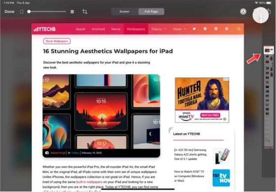 نحوه گرفتن اسکرین شات طولانی در IPAD 3 نحوه گرفتن اسکرین شات طولانی در iPad (روش داخلی)