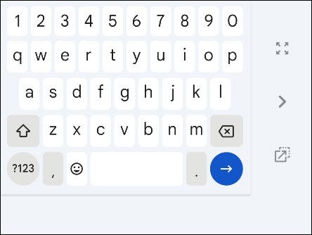 حالت یک دستی Gboard.