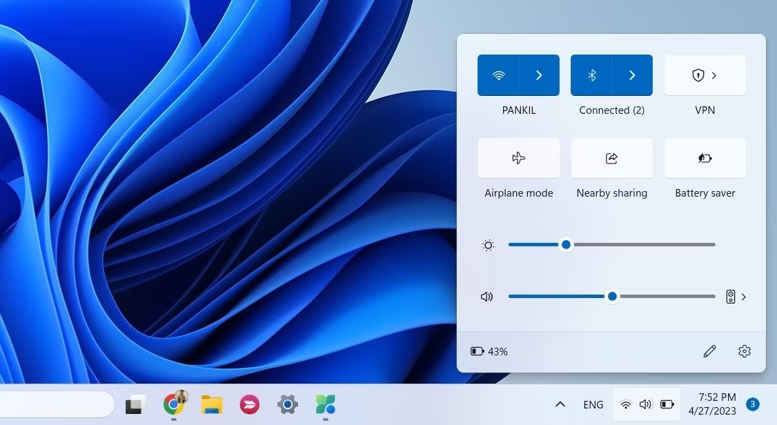 نحوه روشن یا خاموش کردن Battery Saver در لپ تاپ ویندوز 11 1 بهینهسازی باتری را از طریق پنل تنظیمات سریع فعال یا غیرفعال کنید