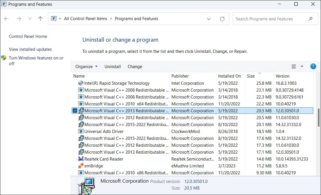 نحوه برطرف کردن ارور Msvcr120.dll Missing در ویندوز 11 1 Microsoft Visual C++ Redistributable را در ویندوز تعمیر کنید