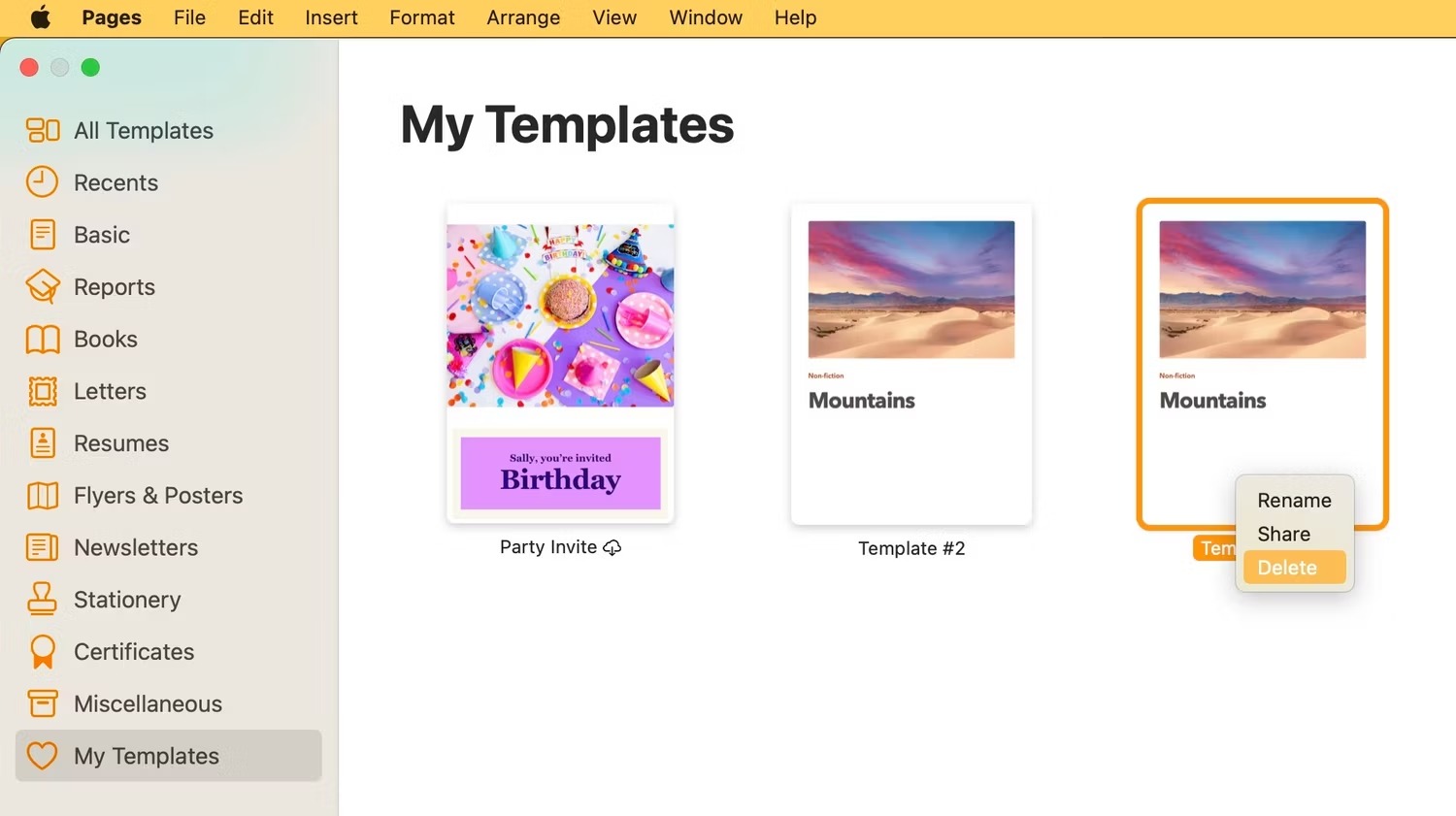 نحوه ساختن قالب های دلخواه در Apple Pages مک 2 به اشتراک گذاری یک قالب صفحات در macOS