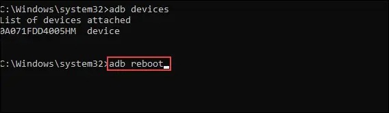 وقتی گوشی اندروید روشن نمی شود چه کار کنیم 3 'adb reboot' را اجرا کنید.