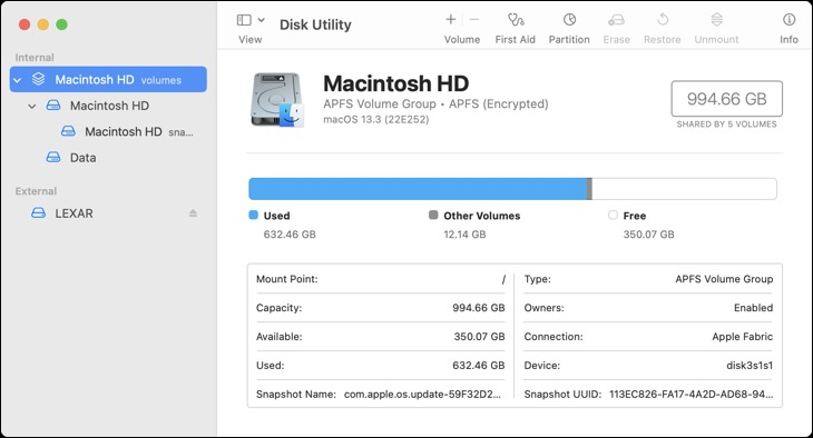 نحوه استفاده از Disk Utility در مک 3 Volume