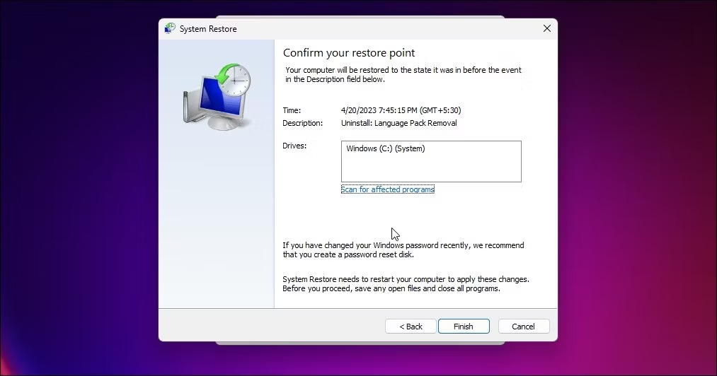 نحوه استفاده از System Restore برای بازگرداندن ویندوز 11 3 پایان بازیابی سیستم