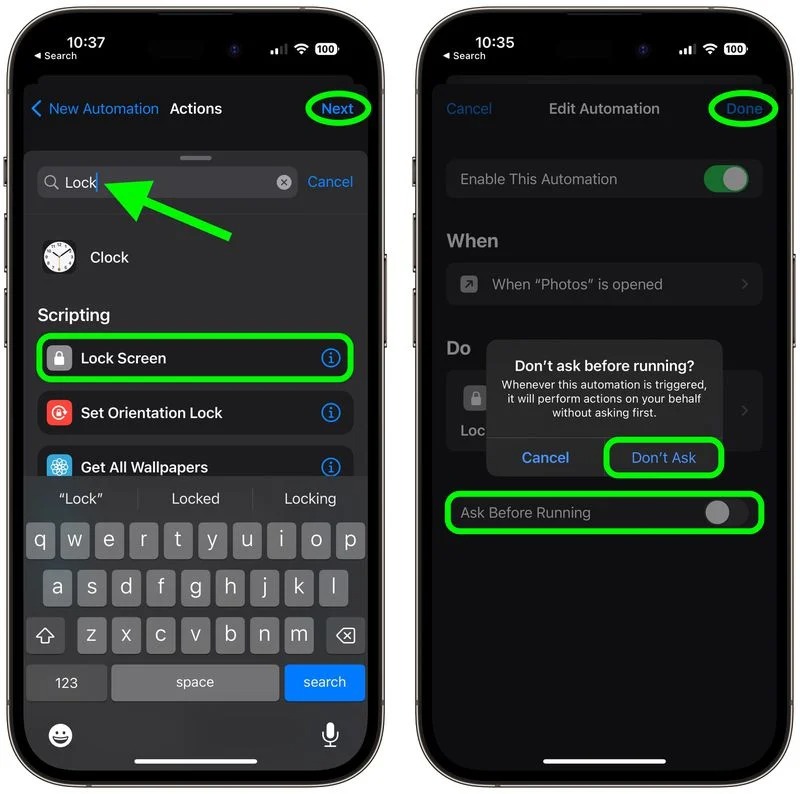 نحوه قفل کردن برنامه های خاص آیفون با Face ID یا پسورد 4 اتوماسیون با موفقیت ساخته شد