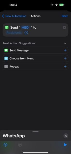 نحوه زمانبندی پیام های WhatsApp در آیفون 4 افزودن پیام به عمل ارسال پیام WhatsApp