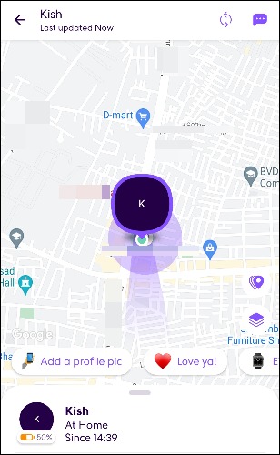 برنامه Life360 در اندروید.