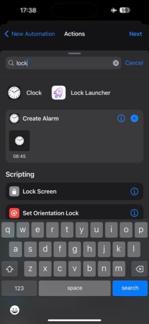 نحوه قفل کردن هر برنامه ای در آیفون با برنامه Shortcuts 4 جستجو برای عملکرد صفحه قفل