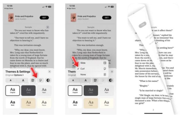 نحوه فعال کردن انیمیشن چرخش صفحه در Apple Books در iOS 16.4 2 نحوه دریافت انیمیشن چرخش صفحه در اپل بوک