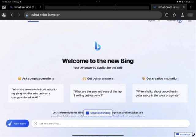 نحوه دسترسی به بات چت Bing GPT از Microsoft Edge در آیفون و آیپد