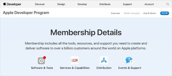 جزئیات عضویت برنامه توسعه دهنده اپل