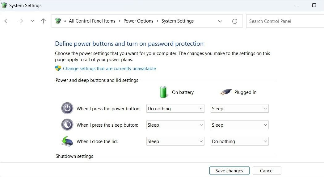 Close Lid Action را از طریق Power Options در ویندوز تغییر دهید