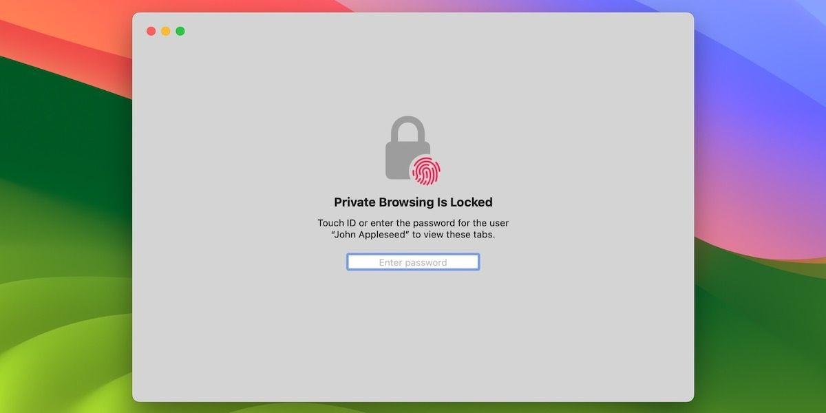 قفل خودکار برگه مرور خصوصی در macOS Sonoma