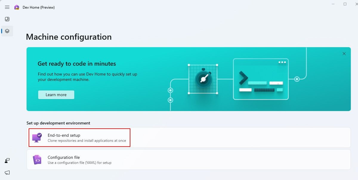 پیکربندی Dev Home Machine