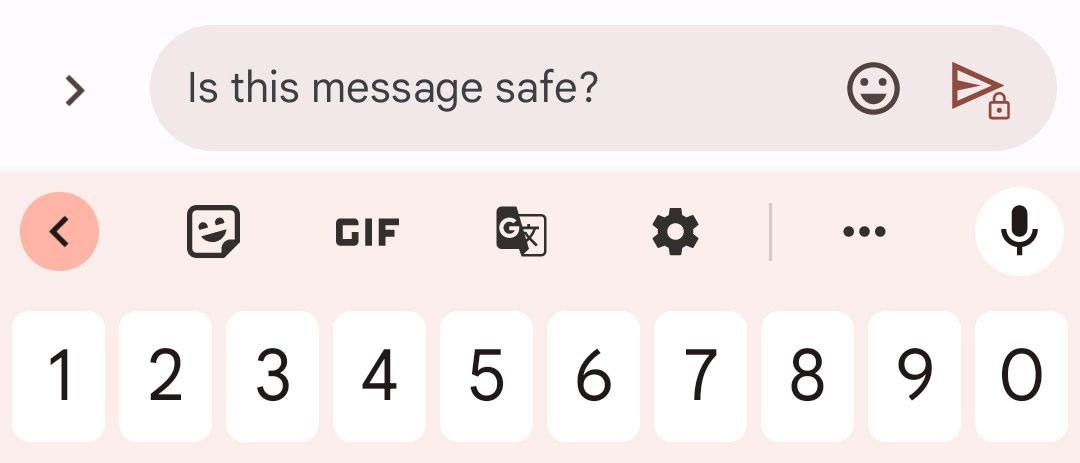 نماد پادوک رمزگذاری شده روی دکمه ارسال پیام در اندروید