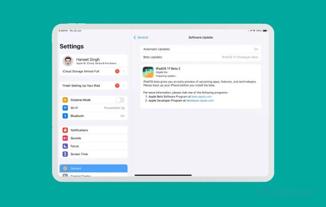 نحوه نصب iPadOS 17 بتا بر روی iPad