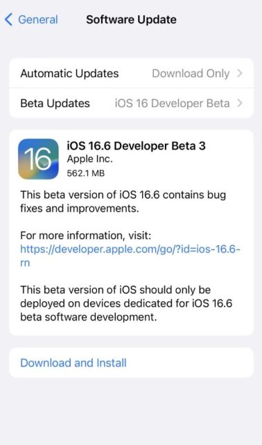 iOS 16.6 Beta 3