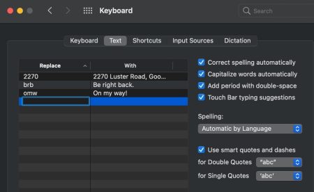 نحوه تنظیم Text Replacement در مک