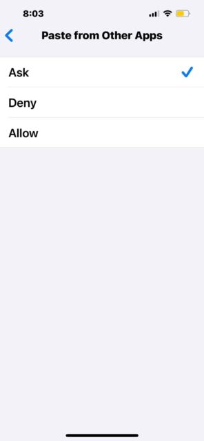 جای‌گذاری تنظیمات مجوز Ask، Deny یا Allow iOS Messenger