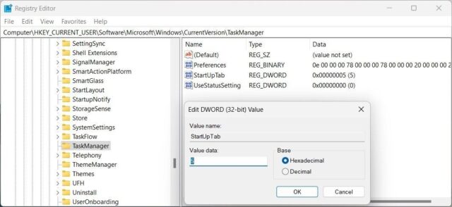 رجیستری را برای تغییر صفحه شروع Task Manager تغییر دهید