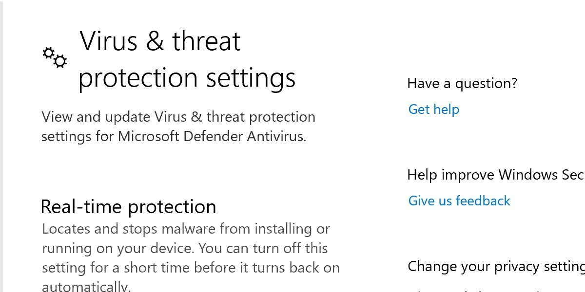 اسکرین شات تنظیمات ویروس و تهدید