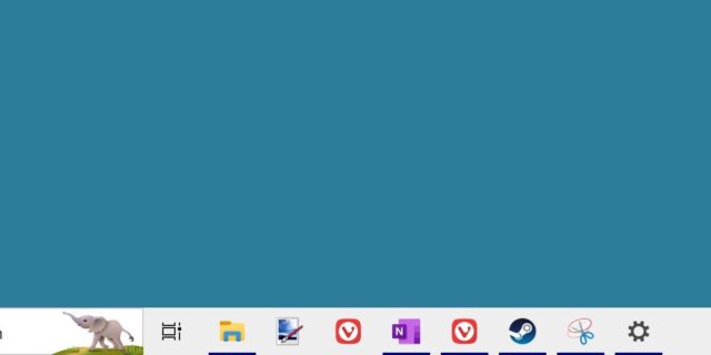 اسکرین شات از آیکون های نوار وظیفه ویندوز 11