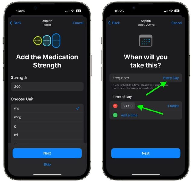 روش افزودن دارو یا ویتامین به برنامه Health در iOS 16