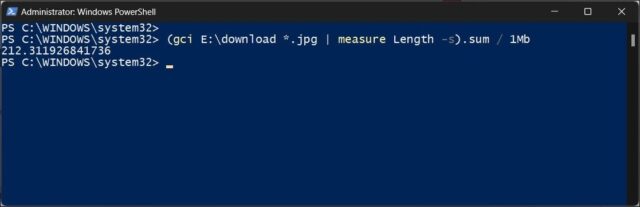 powershell cmdlet برای مشاهده پوشه بر اساس نوع فایل