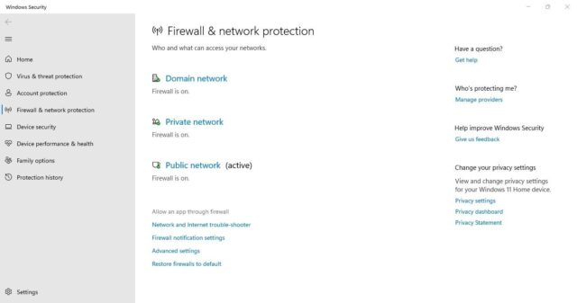 روی Allow an App Through Firewall در تنظیمات امنیتی ویندوز در برنامه تنظیمات ویندوز کلیک کنید