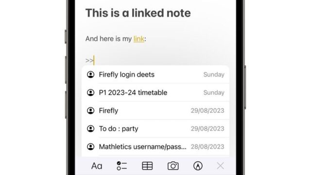 نحوه ایجاد لینک بین یادداشت های اپل در iOS 17