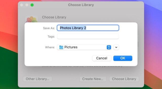 ایجاد کتابخانه دوم برای برنامه Photos