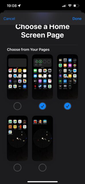 انتخاب صفحه اصلی در تنظیمات فوکوس در iOS