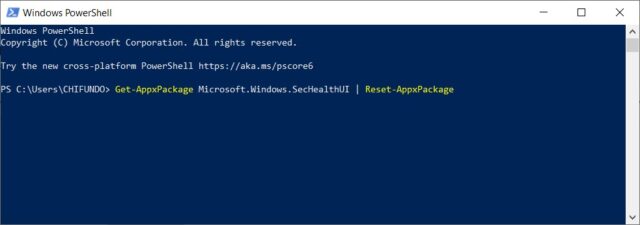 بازنشانی امنیت ویندوز از طریق PowerShell