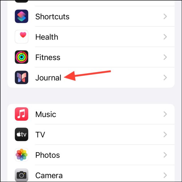 نحوه توقف پیشنهادهای Journaling برنامه Journal در آیفون