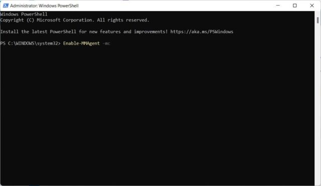 فعال کردن فشرده سازی حافظه در PowerShell