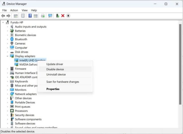 نحوه غیر فعال کردن Integrated Graphics در ویندوز 11