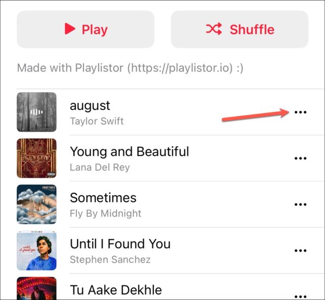 نحوه دیدن اطلاعات آهنگ در Apple Music آیفون