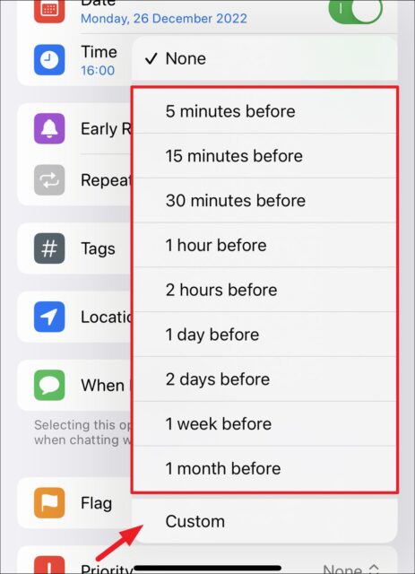نحوه تنظیم Early Reminder در آیفون