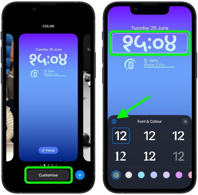 روش تنظیم ساعت صفحه قفل با اعداد عربی در iOS 16