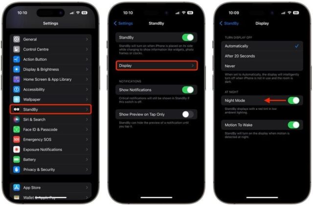 نحوه غیر فعال کردن رنگ قرمز در StandBy Mode در iOS 17