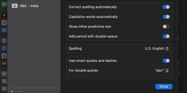 نحوه غیر فعال کردن Inline Predictive Text در مک