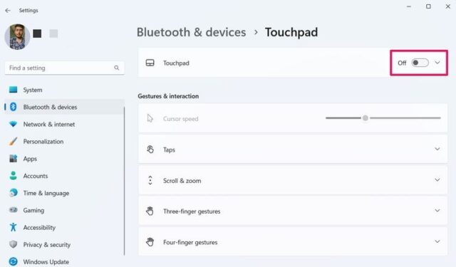 نحوه غیر فعال کردن Touchpad در ویندوز 11