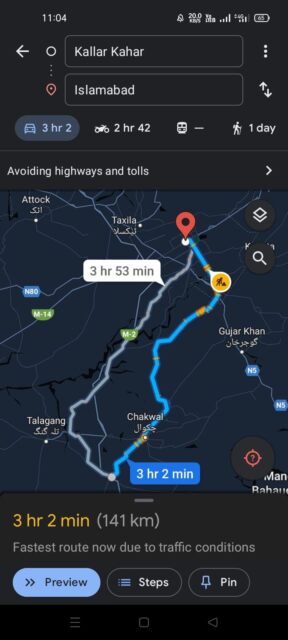 نحوه دور زدن عوارضی و بزرگراه در برنامه Google Maps اندروید