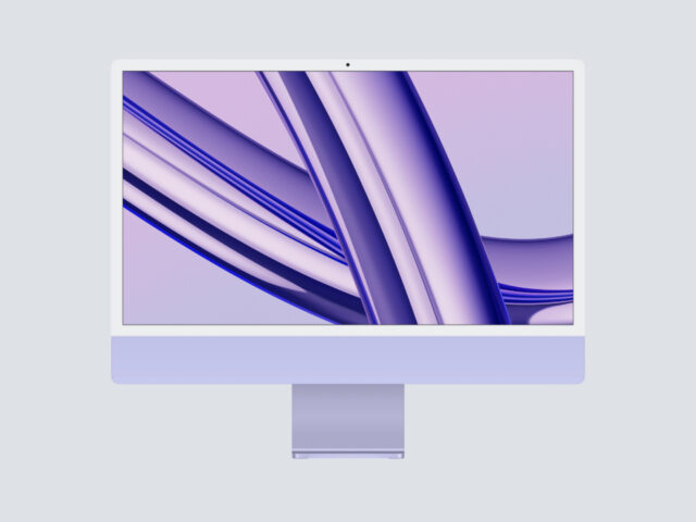 والپیپر بنفش iMac 2023