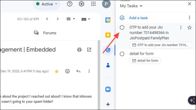 روش افزودن مستقیم ایمیل از Gmail به Google Tasks در ویندوز 11